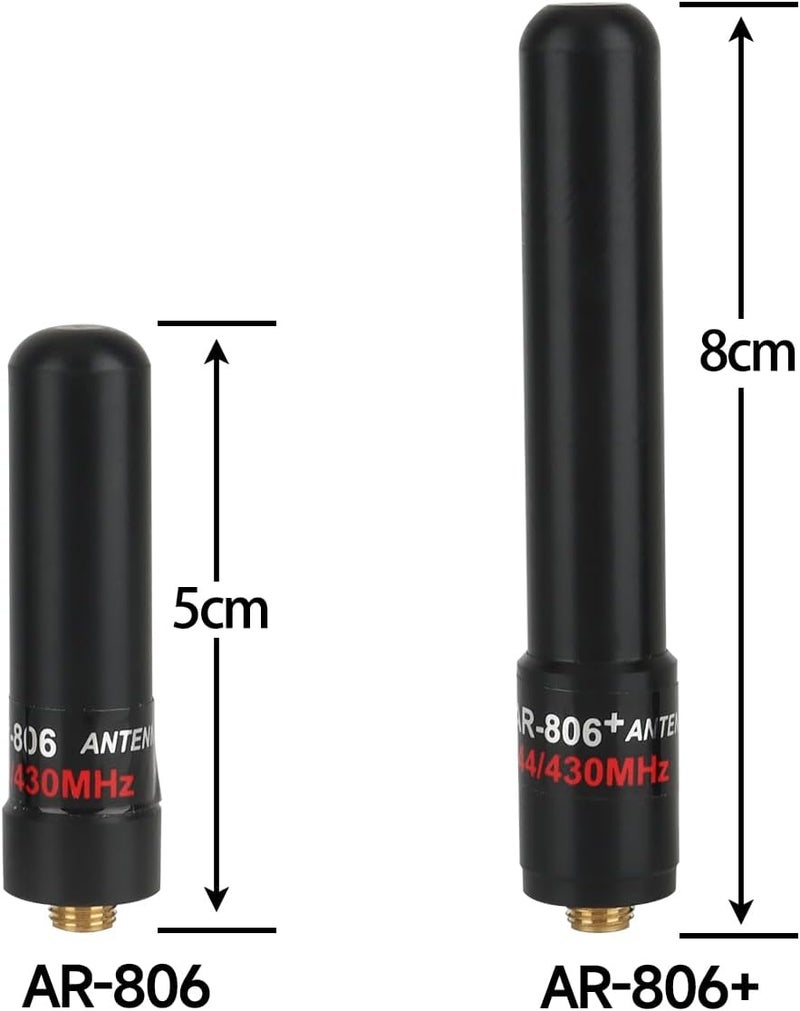 ABBREE Dual Band VHF UHF 136-174MHz 400-470MHz Ham Radio Antenna SMA-Female Short Stubby Antenna for Baofeng UV-5R Mini 5RM BF-F8HP/Pro K5PLUS UV-21R DM32 Radio Accessories,2Pack(1.96-Inch+3.14-Inch) - Image 3